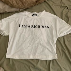 I Am A Rich Man Shein Crop Top